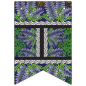 緑と黄色の模様のデザイン バンティングフラッグ (第3の旗)