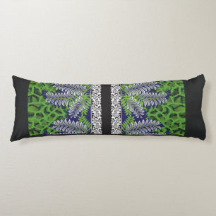 緑と黄色の模様のデザイン ボディピロー