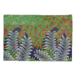 緑と黄色の模様のデザイン 枕カバー