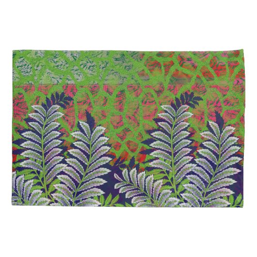 緑と黄色の模様のデザイン 枕カバー (裏面)