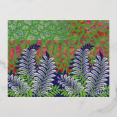 緑と黄色の模様のデザイン 箔シーズンポストカード (裏面)