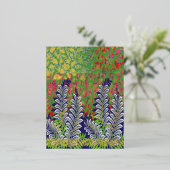 緑と黄色の模様のデザイン 箔シーズンポストカード (立ち正面)