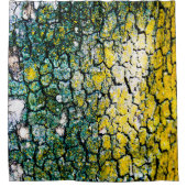 緑と黄色の樹皮 シャワーカーテン (正面)