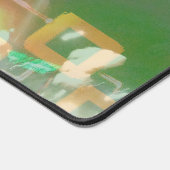 緑と黄色の正方形のジオメトリックデスクマット デスクマット (コーナー)