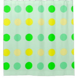 緑と黄色の水玉模様シャワーカーテン シャワーカーテン