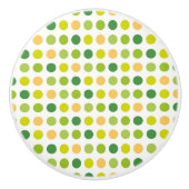 緑と黄色の水玉模様セラミックノブ セラミックノブ (正面)