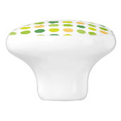 緑と黄色の水玉模様セラミックノブ セラミックノブ (側面)