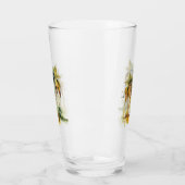 緑と黄色の水色の熱帯地方のヤシの木 タンブラーグラス (左)