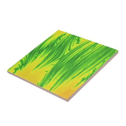 緑と黄色の水草 タイル (側面)