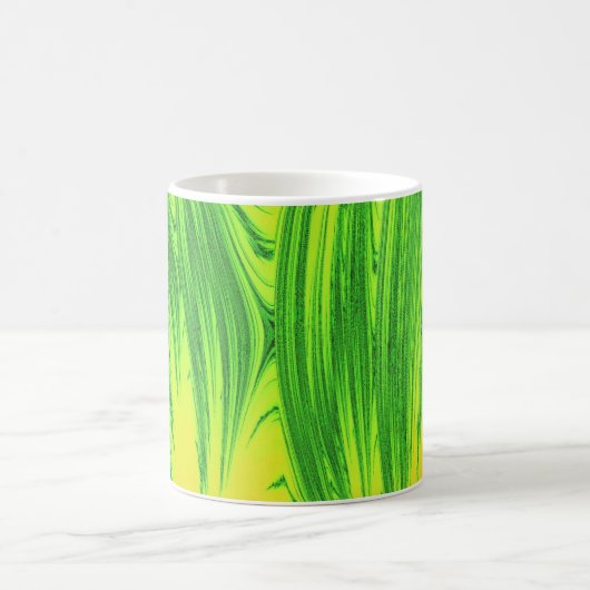 緑と黄色の水 コーヒーマグカップ (中央)