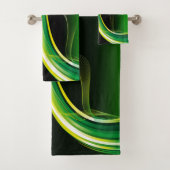 緑と黄色の渦巻き線バスタオルセット バスタオルセット (インサイチュ)