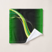 緑と黄色の渦巻き線バスタオルセット バスタオルセット (ウォッシュタオル)