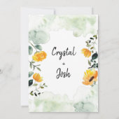 緑と黄色の秋フローラ結婚式招待状 招待状 (裏面)