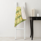 緑と黄色の紫のハートアクセント毛布 シェルパブランケット (インサイチュ)