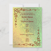 緑と黄色の結婚式の秋の色合いの招待 招待状 (正面)