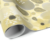 緑と黄色の花のパターン ラッピングペーパー (ロールコーナー)