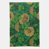緑と黄色の草原 キッチンタオル (縦)