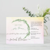 緑と黄色の葉の長距離赤ちゃんシャワー 招待状 (スタンド正面)