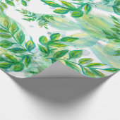 緑と黄色の葉 ラッピングペーパー (角)