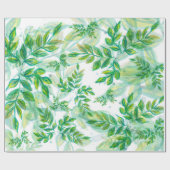 緑と黄色の葉 ラッピングペーパー (フラット)
