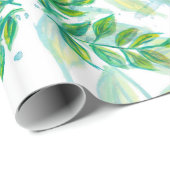 緑と黄色の葉 ラッピングペーパー (ロールコーナー)