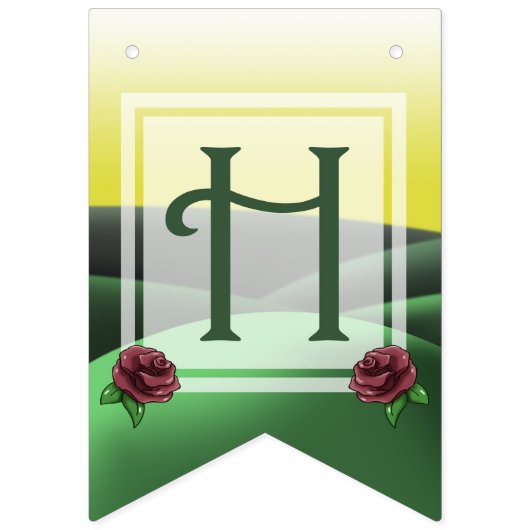 緑と黄色の誕生日パーティー バンティングフラッグ (第2の旗)