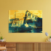 緑と黄色の通り記号 キャンバスプリント (インサイチュ (リビング))