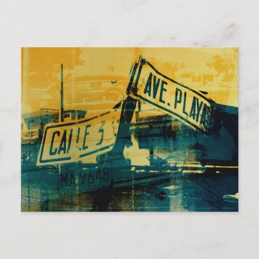 緑と黄色の通り記号 ポストカード (正面)