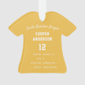 緑と黄色の野球ジャージー選手の統計情報 オーナメント (裏面)