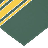 緑と黄色の金ゴールドストライプのパーソナライズされたスポーツ ショートテーブルランナー (コーナー)