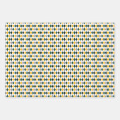 緑と黄色の金ゴールド混合パターン ラッピングペーパーシート (正面2)