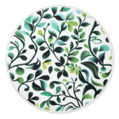 緑と黄色の離れパターン セラミックノブ (正面)