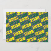 緑と黄色の黒板の卒業写真 招待状 (裏面)