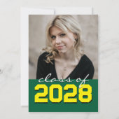 緑と黄色の黒板フィルムテープ 卒業 招待状 (裏面)