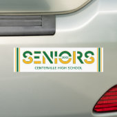 緑と黄色の2色の高齢者のスライス文字 バンパーステッカー (車上)