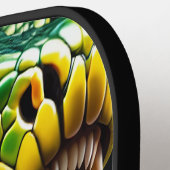 緑と黄色鮮やかのコブラはかりで測ヘビ ピックルボールラケット (左詳細)