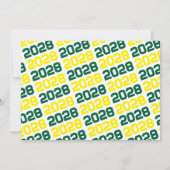 緑と黄色3写真卒業招待状 招待状 (裏面)