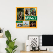 緑と黄色6枚の写真卒業ポスター ポスター (ホームオフィス)