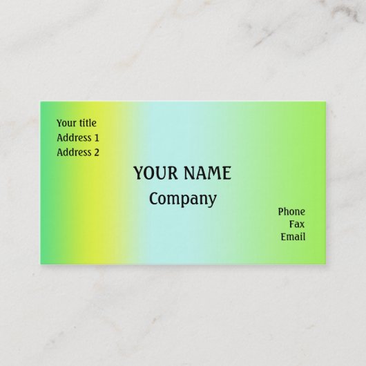 緑と黄色 名刺 (正面)