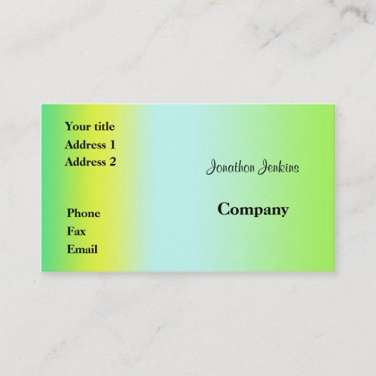 緑と黄色 名刺 (正面)
