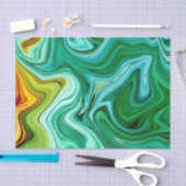 緑と黄色/金ゴールド瑪瑙パターン 薄葉紙 (クラフト)