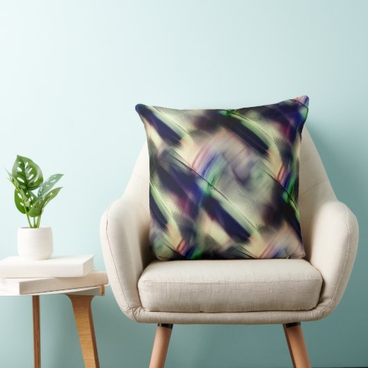 緑と黒に磨かれた若竹の質感 クッション (椅子)