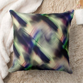 緑と黒に磨かれた若竹の質感 クッション (ブランケット)