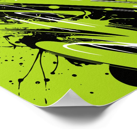 緑と黒のエネルギッシュなストローク ポスター (角)