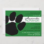緑と黒のエレガントポープリント(写真バック) 招待状 (正面)