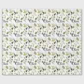 緑と黒のオリーブのブライズシャワー ラッピングペーパー (フラット)