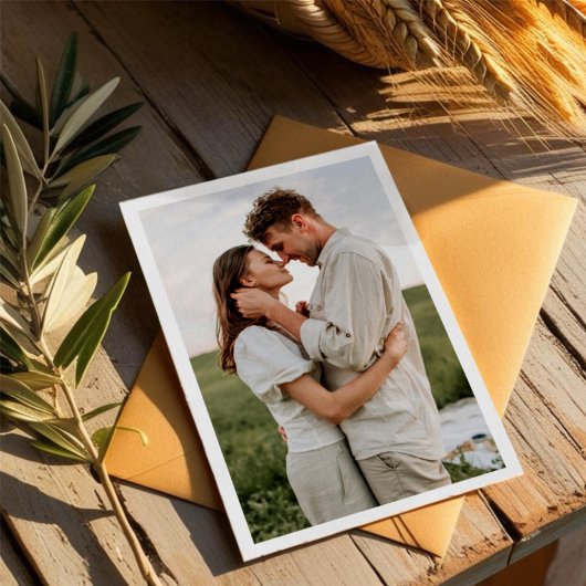 緑と黒のオリーブの枝の水色の写真 招待状