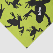 緑と黒のカエルのパターンの子供 薄葉紙 (詳細)