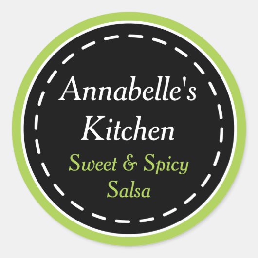 緑と黒のキッチンシール ラウンドシール (正面)