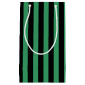 緑と黒のキャンディストライプー スモールペーパーバッグ (正面)